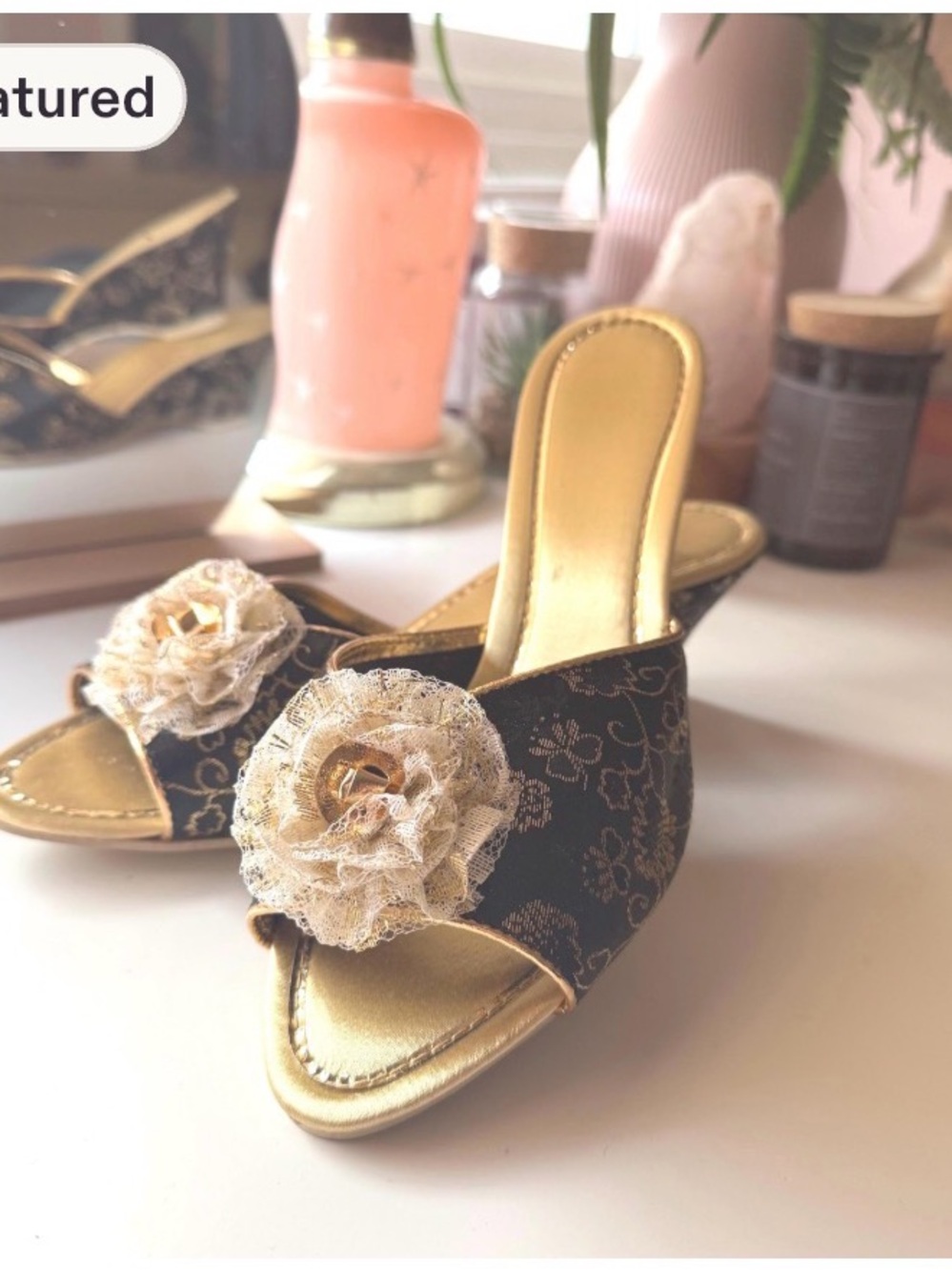 vintage 60s boudoir slippers by Nite -Aires